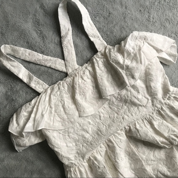 NWT Madewell Embroidered Apron Ruffle Dress White Sz 6 - Picture 7 of 8